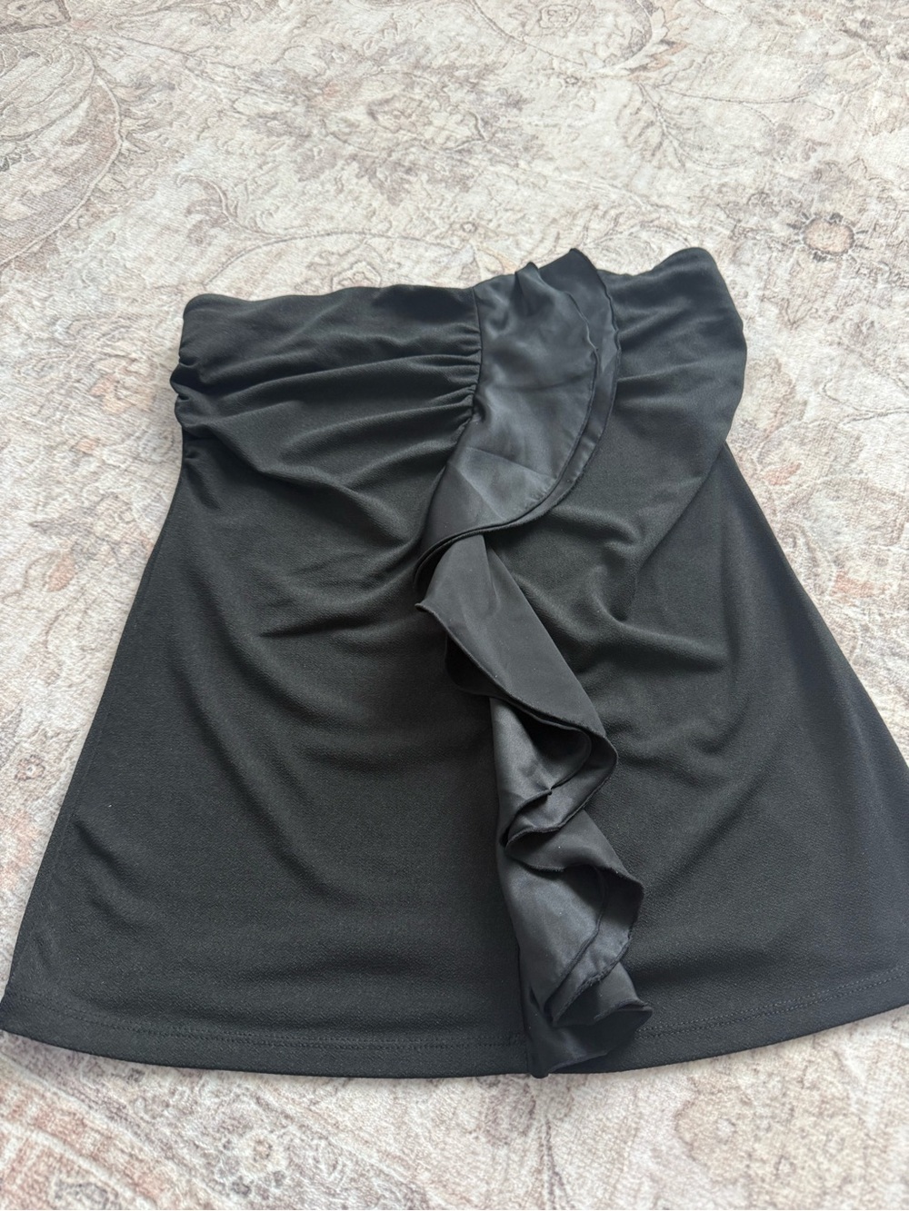 The Limited Black Ruffled Strapless Top size Small
